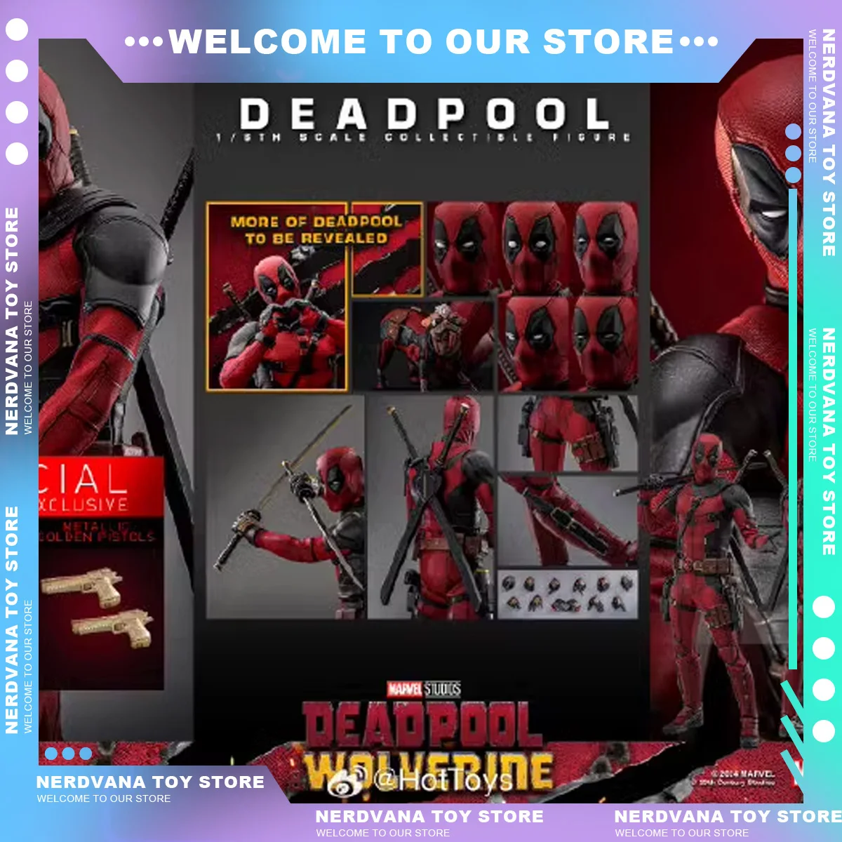 1/6  Hot Toys Marvel Ht Deadpool Wolverine Figure Deadpool HOTTOYS HT 1/6 MMS746 Action Figure Special Edition Toy Gifts