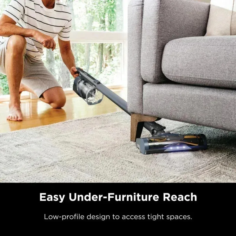 PMD4-Shark IX141 Pet Cordless Stick Vacuum XL كوب غبار، مصابيح أمامية LED، محمولة باليد قابلة للإزالة، أداة شقوق، وقت تشغيل 40 دقيقة، رمادي/Ir،