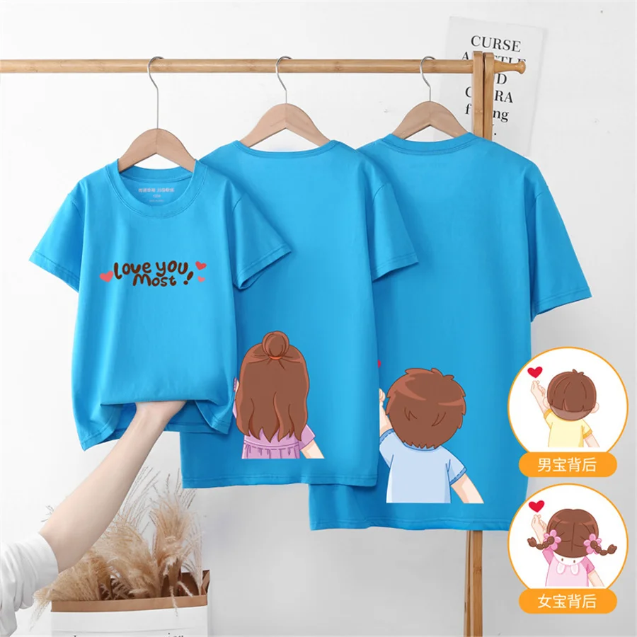 Family Look Mommy and Me Clothes Matching Summer  Family Clothing Mother Daughter Son Father Kids T-shirt