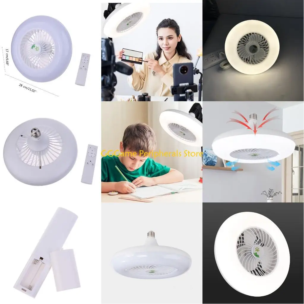 

U55B 2-in-1 Fan Lamp E27 LED Light 36W Ceiling Fan 1-Gear for Home Office