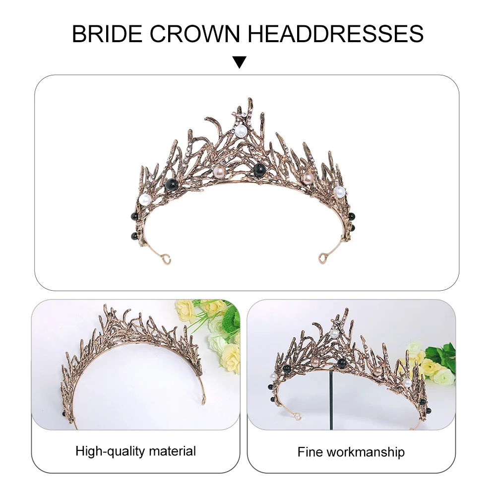 1 قطعة غطاء رأس أنيق على شكل تاج العروس لحفلات الزفاف عصابة رأس متينة ملونة خفيفة الوزن إكسسوار تاج العروس غطاء رأس الزفاف