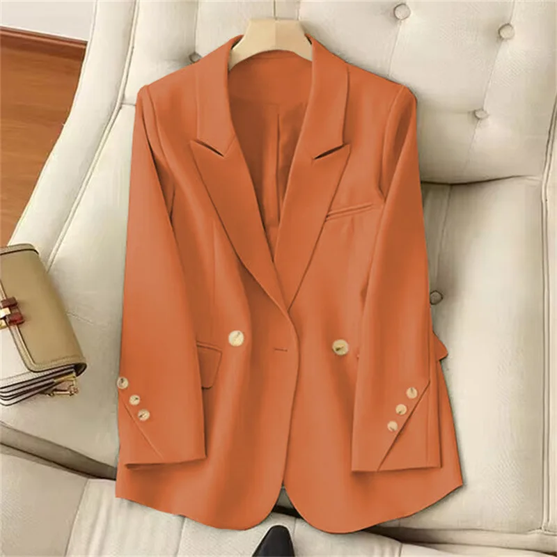 Nieuwe Vrouwen Double Breasted Blazer Office Lady Losse Klassieke Jas Jasje Vrouwelijke Chic Uitloper Outfits Femme Gewaad Blazer Femme