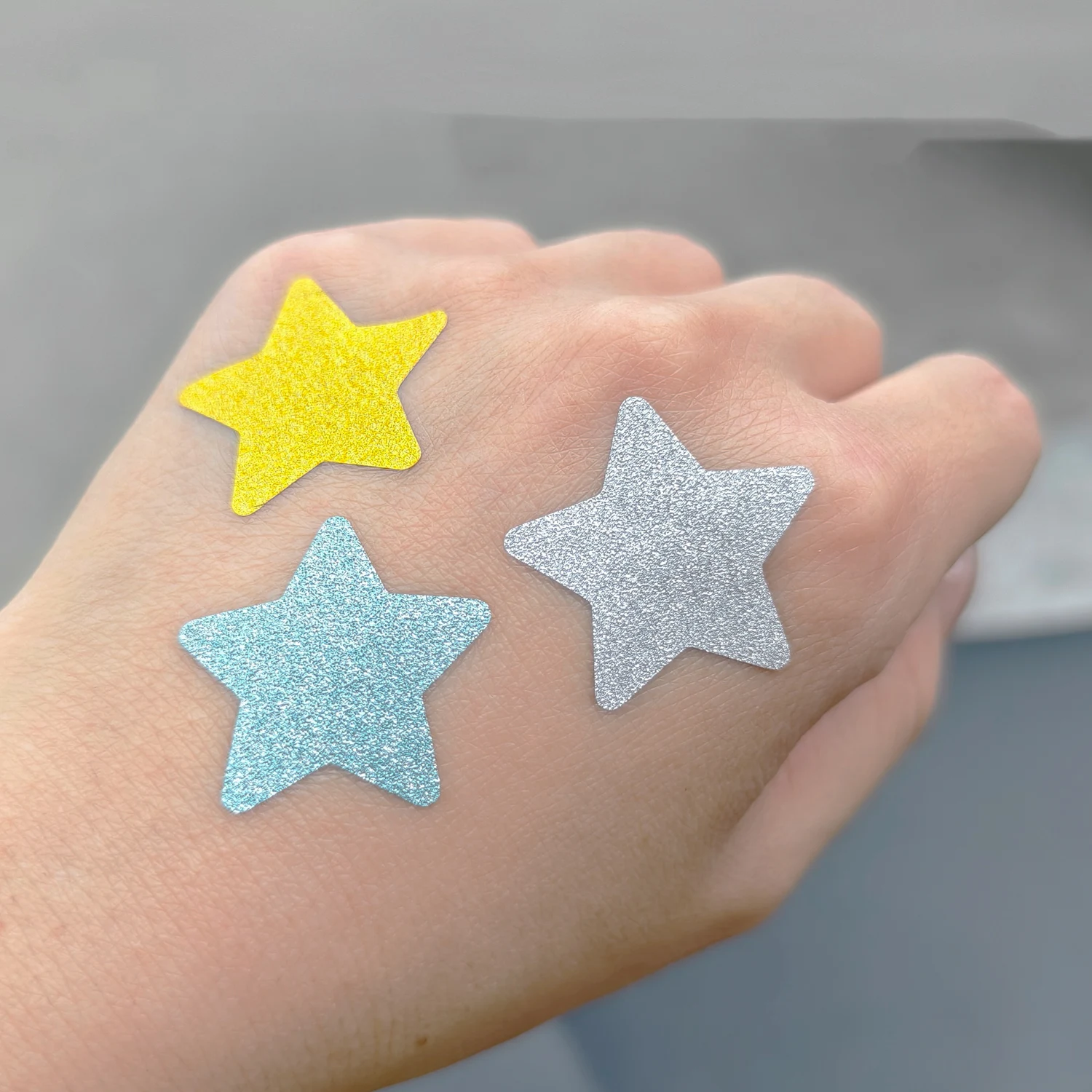 

500pcs Exquisite Gold Powder Blank Love Stars Round Stickers Handmade Decoration Holiday Birthday Party Sealing Label Sticker