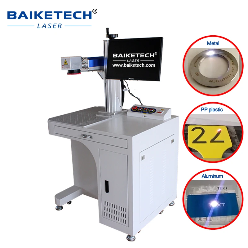 FM-400 PLUS II High-Speed Fiber Laser Marking System for Permanent QR Codes, Dates, Text on Stainless Steel Cups, Lighters