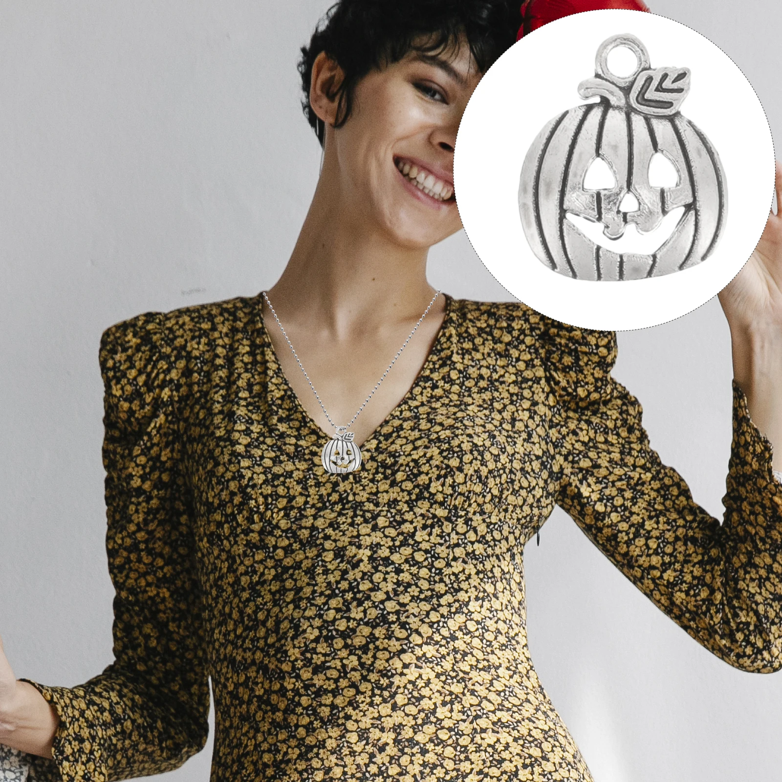 

100pcs Pumpkin Pendant Silver Alloy Diy Charms For Jewelry Making Necklace Bracelet Keychain Craft Projects