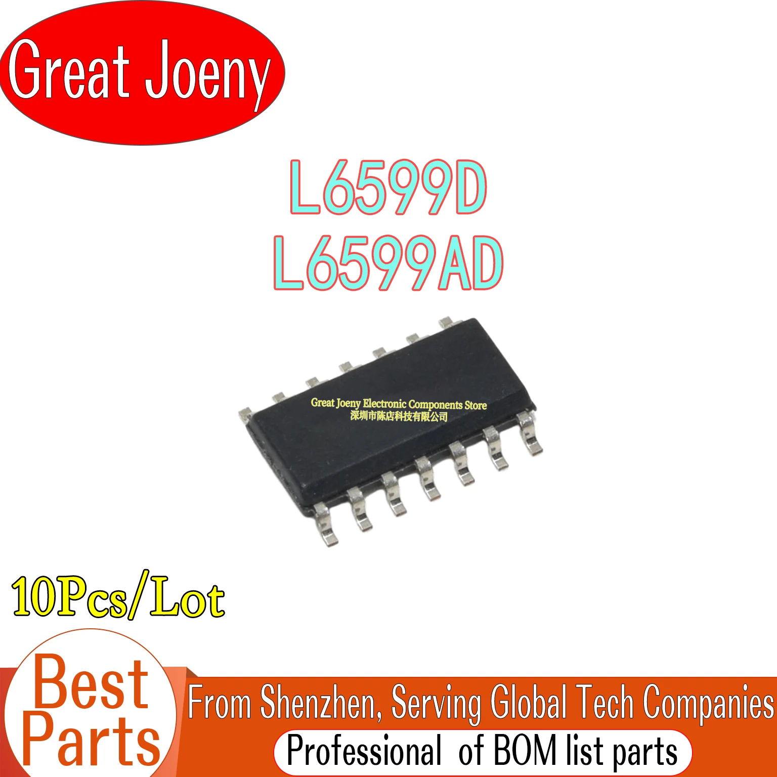 

(10piece)100% New L6599 L6599D L6599DTR L6599AD L6599ADTR sop-16 Chipset