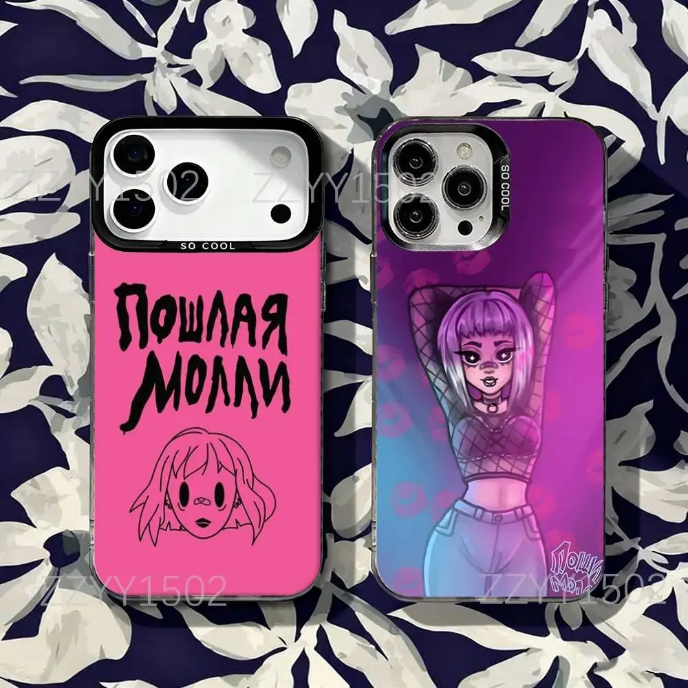 

Poshlaya Molly Band Phone Case For iPhone 17,16,15,14,13,12,X,8,Pro,Max,Plus,SE4,Air,Mini HD Black IMD Matte