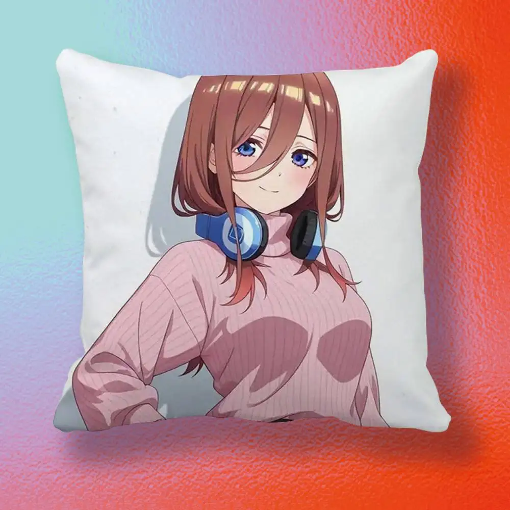 The Quintessential Quintuplets Miku Nakano  Pillow cover gift High definition digital printing,Surprise vivid pattern Household.
