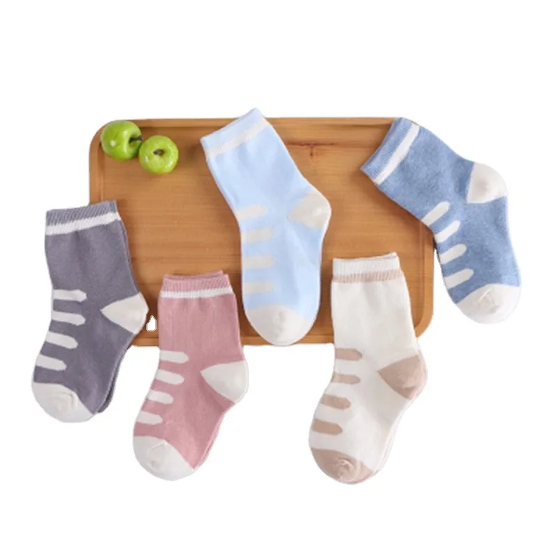 5 Pairs Baby Socks Newborn Baby Boy Socks 0-1-3-7Y Kids Pure Cotton Animal Design Fadeless Soft Children\'s Socks for Girls