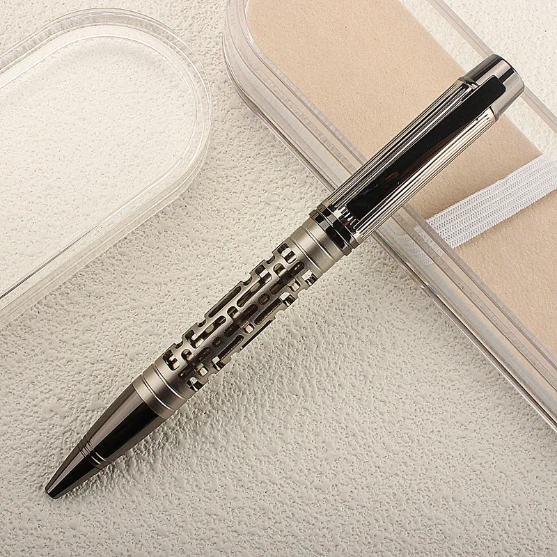 High Quality Copper Hollow Metal Ballpoint Pen Luxury Business Signature Pen School Teacher Gift Stationery Office Supplies