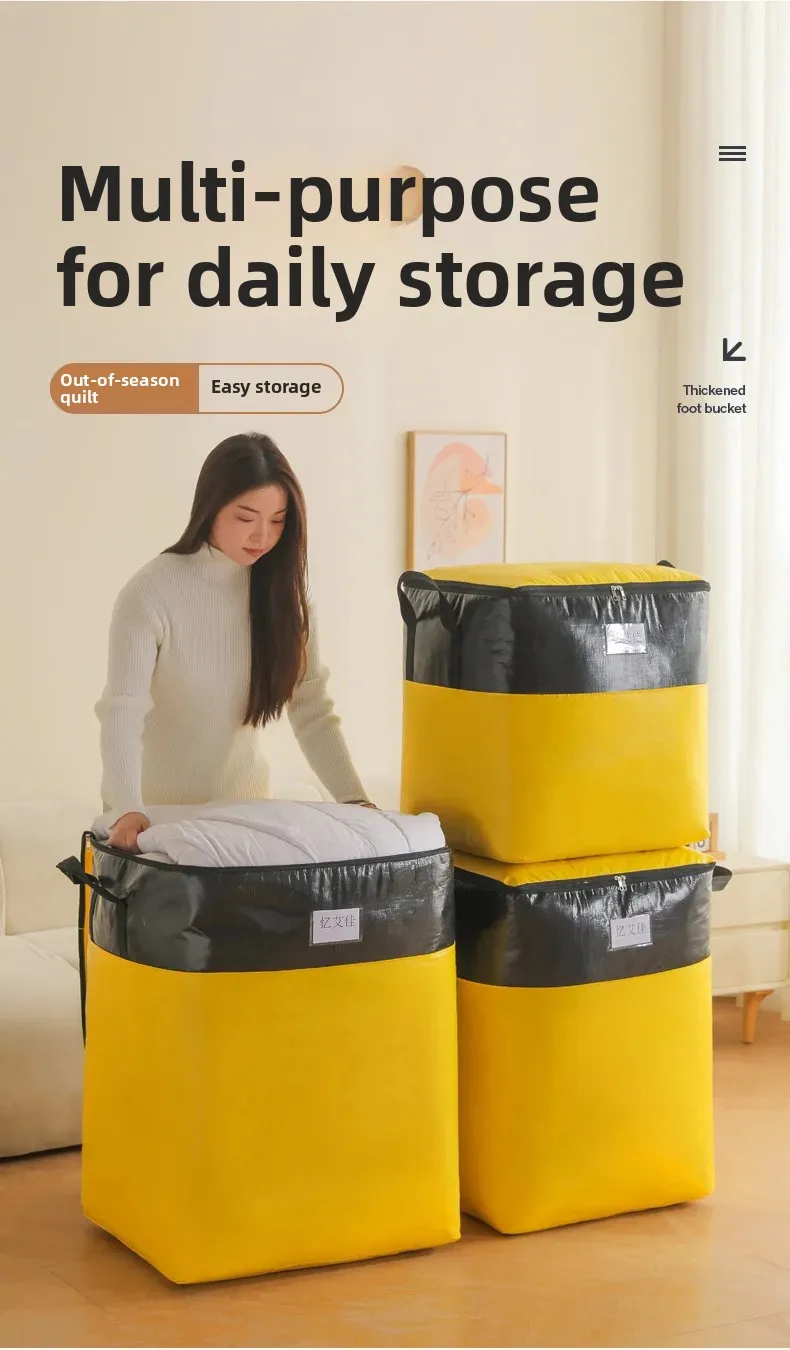 Umzugstasche mit großem Fassungsvermögen, verdickte, umweltfreundliche Gepäcktasche, wasserdichte gewebte Tasche, Aufbewahrungstasche, verschleißfeste Tasche – Detail 6