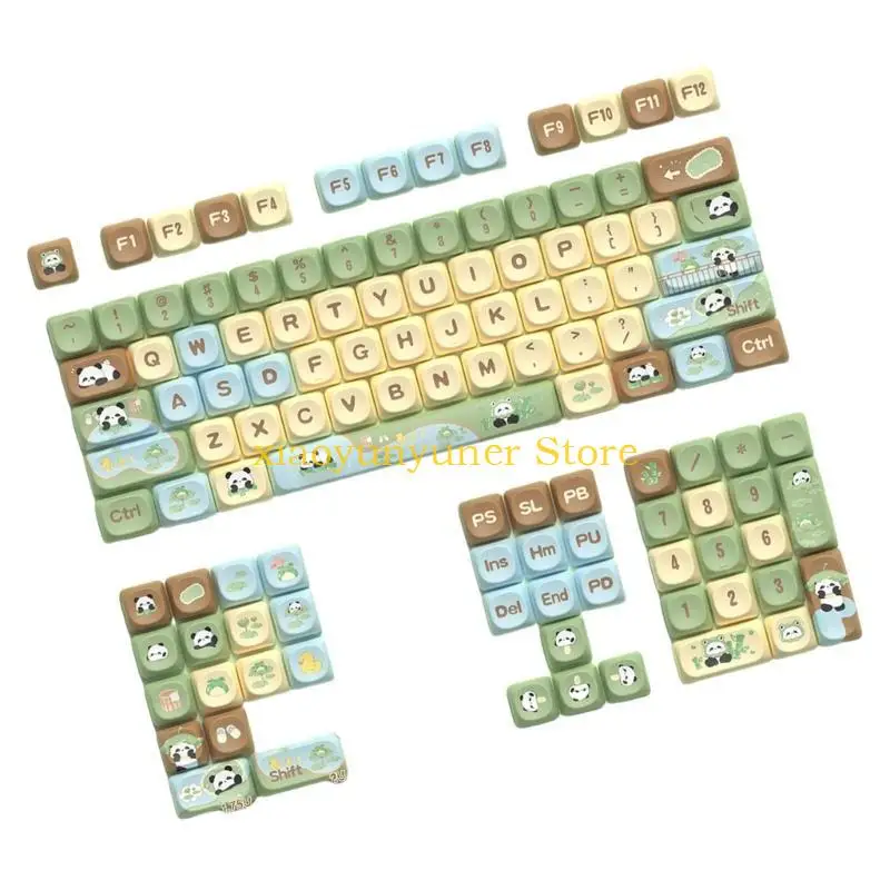 P9JB Cartoon Animal Theme MCA Keycaps Highly Content PBT 120Keys For 68/75/84/98/100/104/108 Mechanical Keyboards
