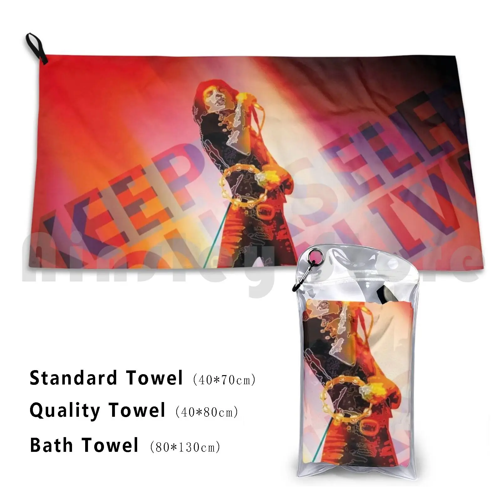 Keep Yourself Alive Beach Towel Quick Dry Quality Towel Rock Music Lyrics