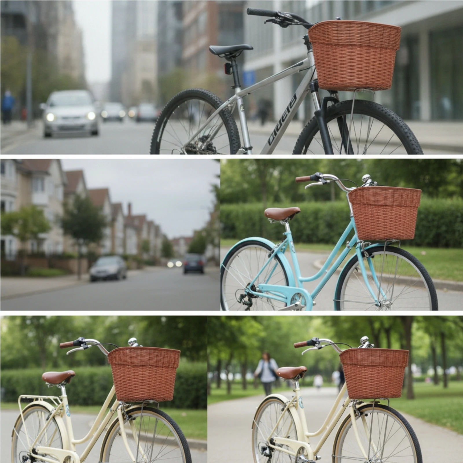 Front Cycle Basket Open-Top Front Bike Basket Lightweight for Cyclists, Casual Rides, Commuting