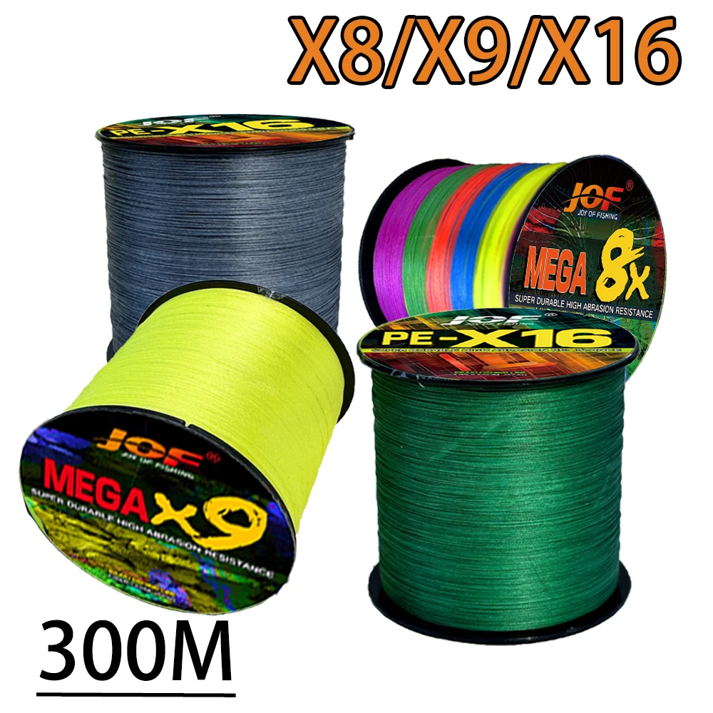 X8 X9 X16 Braided Fishing Line Multifilament PE Wire 18 25 40 80 100 125 140 161 200LBS X-wire Fishing Line 300M 0.14mm-0.8mm