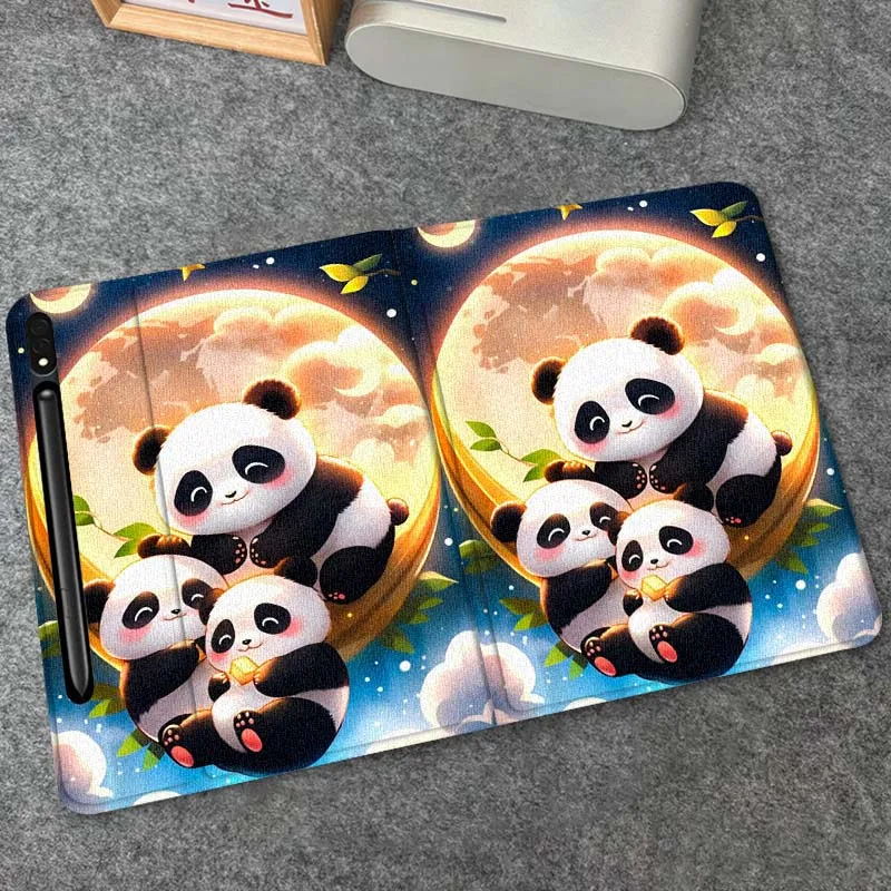 

Panda Art Cartoon For Samsung Galaxy Tab S9 S10 S6 S7 S8 FE Plus Lite Inch Foldable Cover Tablet Case