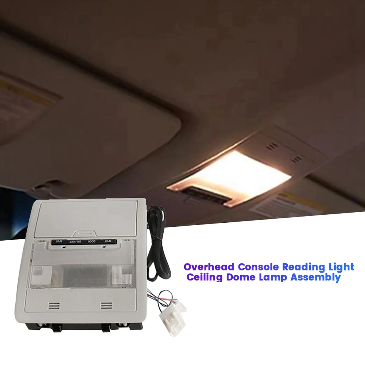 Grey Overhead Console Reading Map Lamp Assembly for Toyota Land Cruiser LC200 200 2008-2020 Car Ceiling Dome Light