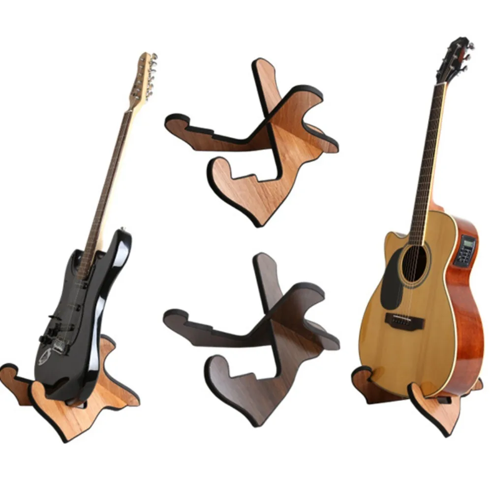 

Durable Portable Guitar Wooden Bracket Stable Texture Wooden Guitar Stand Vertical Removable Violin Wooden Bracket Violin