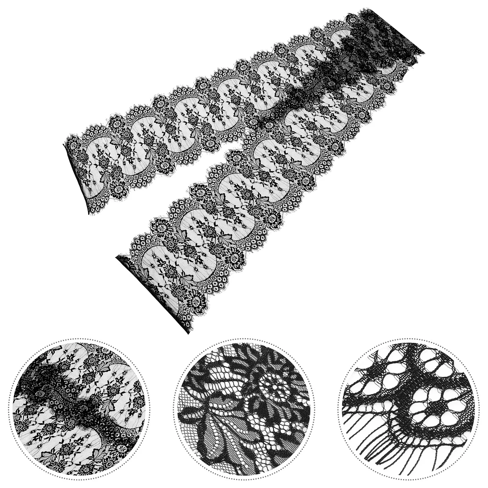 

Black Lace Table Runner Cotton Material Washable Home Kitchen Decor Festive Romantic Design Reusable Tablecloth