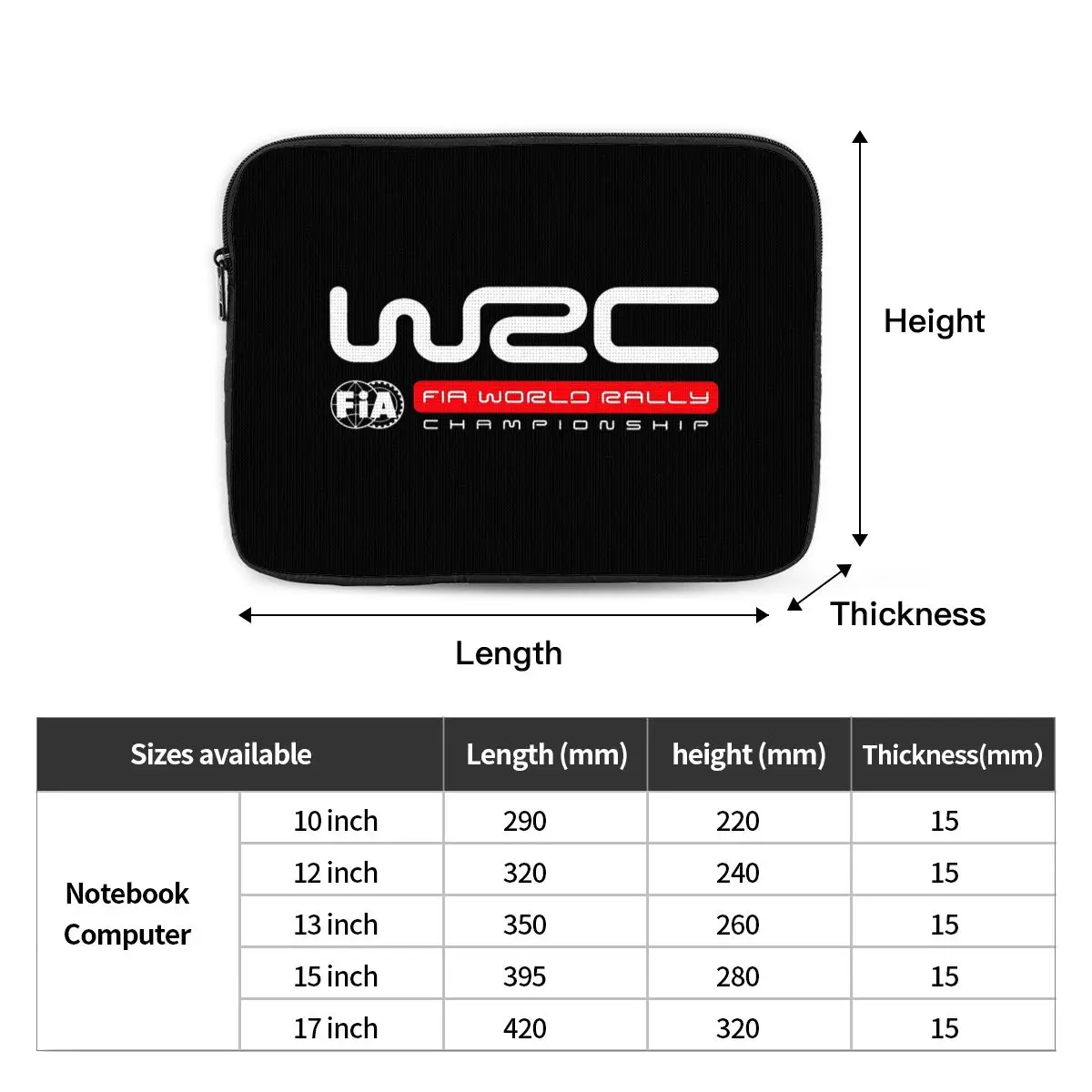 World Rally Championship WRC Notebook Laptop Bag Case Pouch For Macbook Air Pro Tablet Shockproof Case Bag