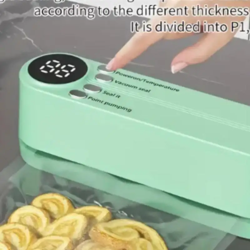 

Compact Automatic Vacuum Sealer for Food - Preserve Snacks, Meat, Fruits & Vegetables Easily