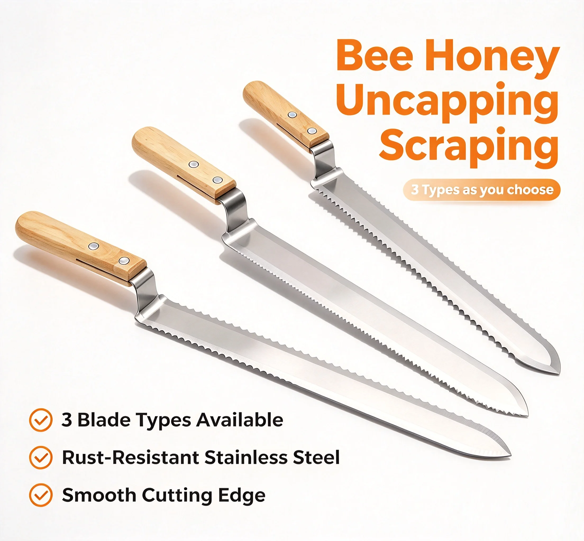 Bee Hive Scraper Equipment Beekeeping Tools for Honey Uncapping Scraping Knife,,Cutter for Beekeeper Supplies