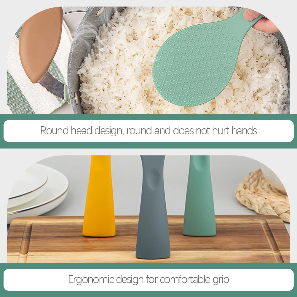 

Silicone Rice Vertical Paddle for Home Kitchen Scoop Heat Resistant Non Slip H Rice Scoop Easy Clean Durability