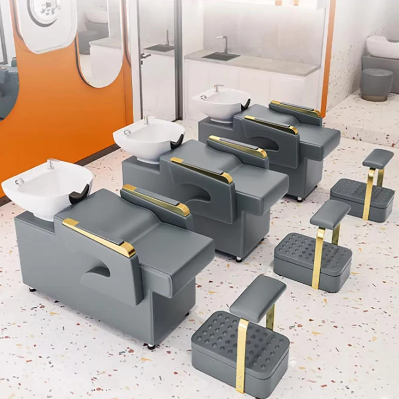 Semi Reclining Style Luxury Chair Beauty Salon Head SPA Hair Washing Chair Shampoo Modern Silla De Lavado De Cabello Furniture - Image 6