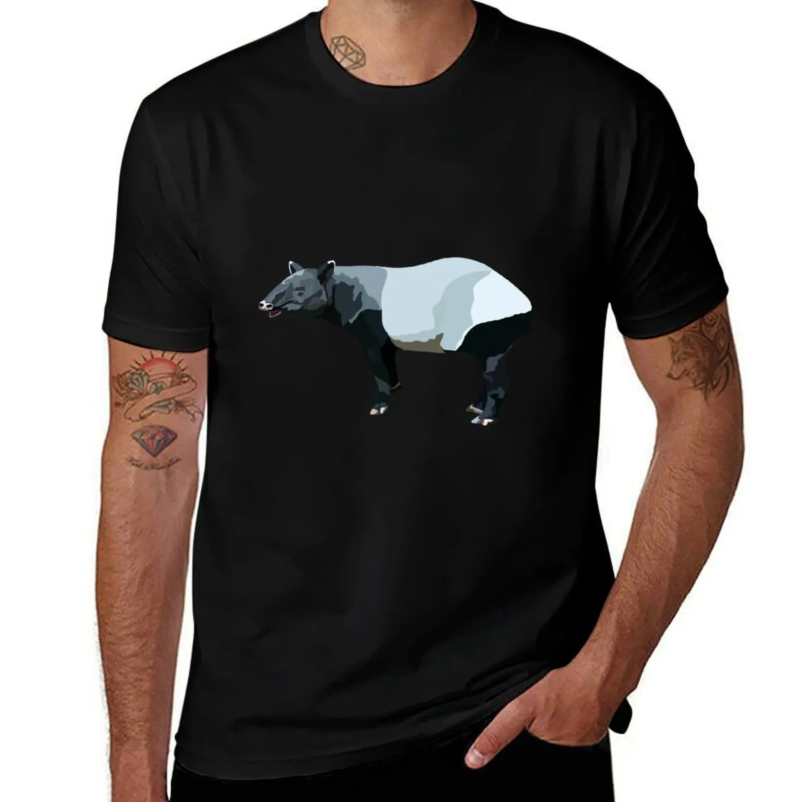 

is Tapir shirt black cotton T-Shirt graphic package mens plain for man shirts t for M t-shirt graphic Malayan man t