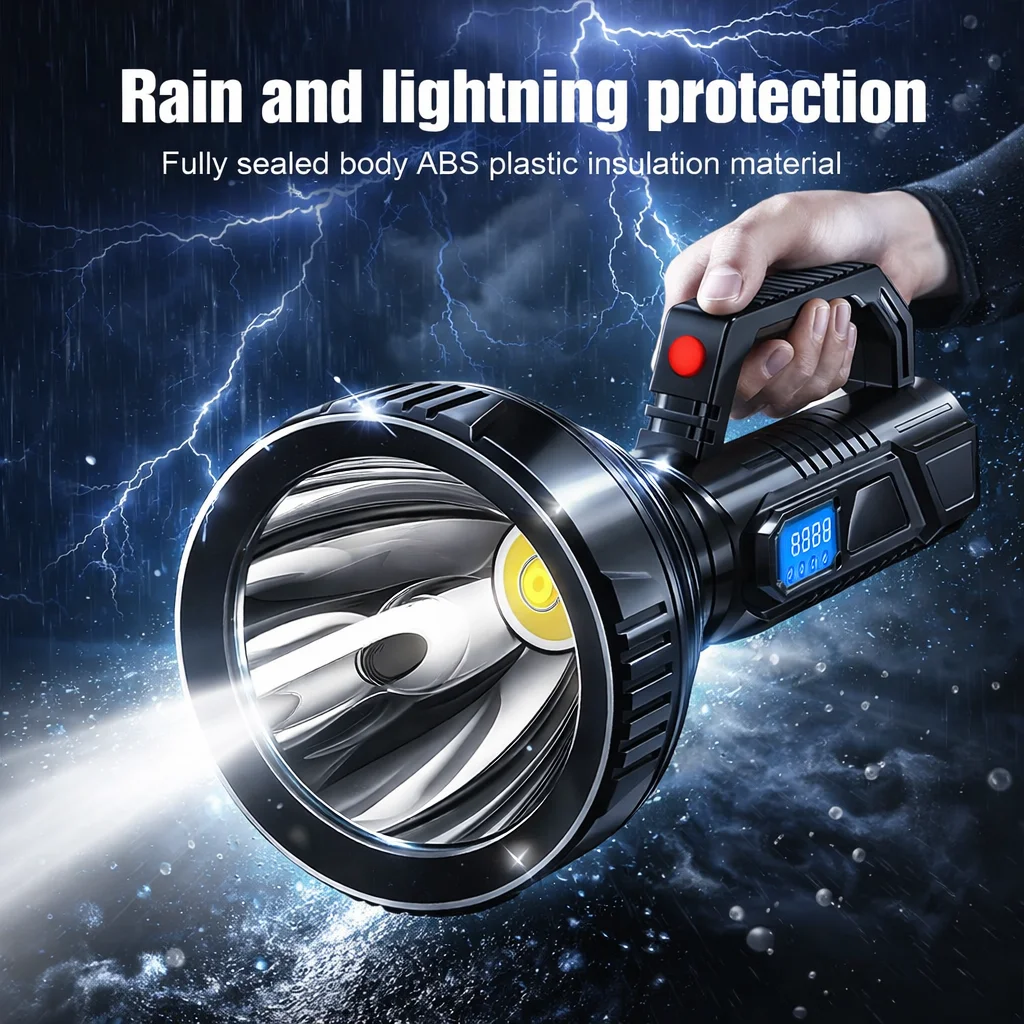 

Светодиодный фонарик высокой мощности, водонепроницаемый фонарик для рыбалки, USB перезаряжаемый мощный прожектор, портативный уличный прожектор, лампа для кемпинга