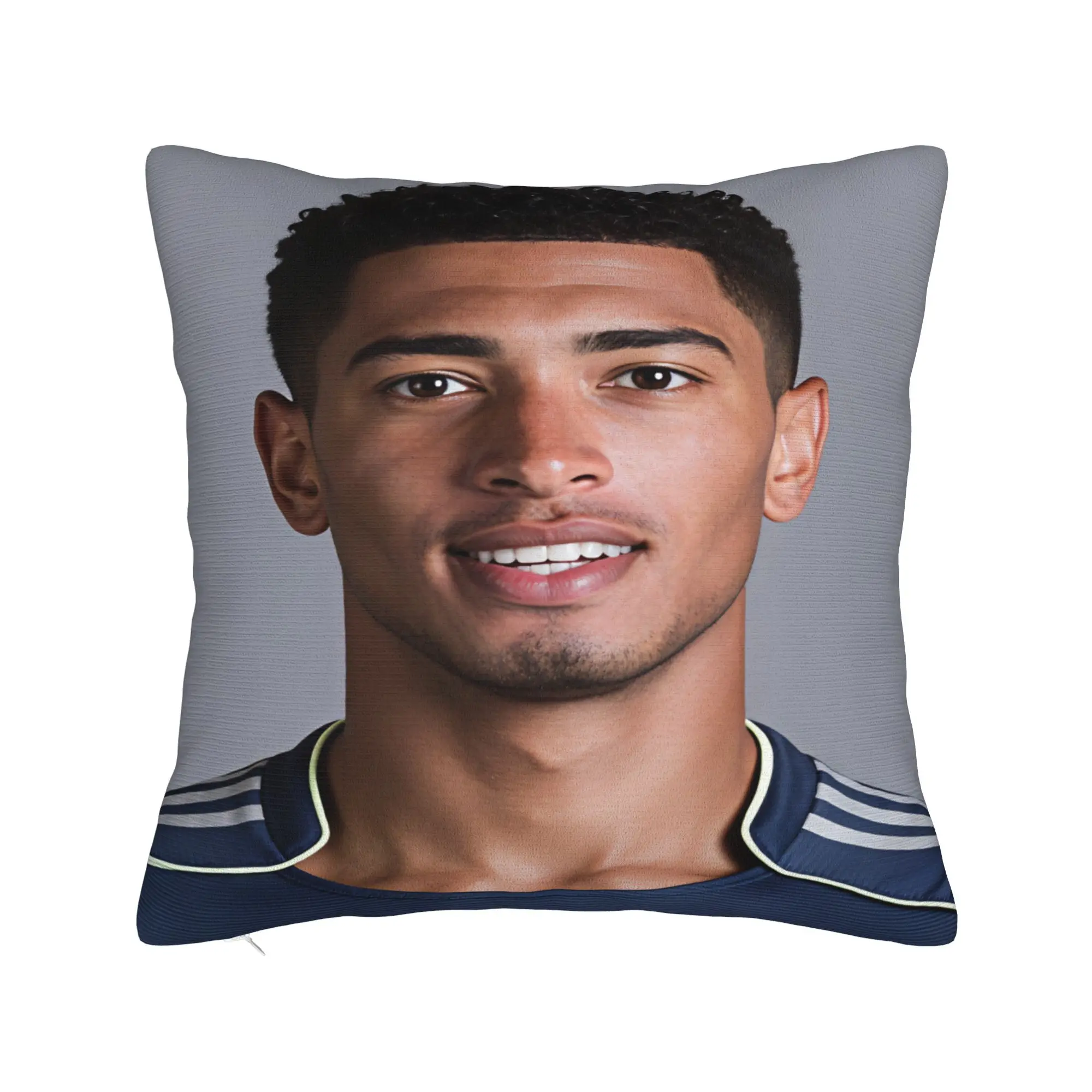Jude Bellingham Official Smiling Headshot Portrait Pillow Case Pillow Cover Retro Trendy Pillowcases For Couch Sofa Bedroom