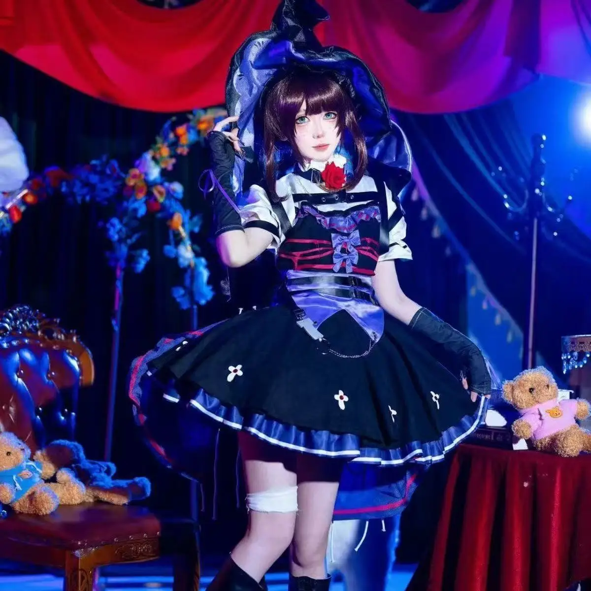 Disfraz de Cosplay de Emma Woods del Anime Identity V, Vestido de Jardinera, Sombrero, Peluca, Ropa para Fiesta de Carnaval