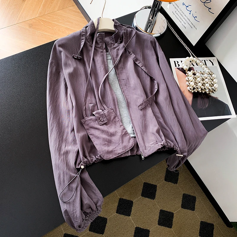 ¡Recomendación de nivel Chao! Versátil ort Svel Jaet Ropa de trabajo para mujer Sle Ropa de abrigo fina Conjunto de dos piezas Material de algodón