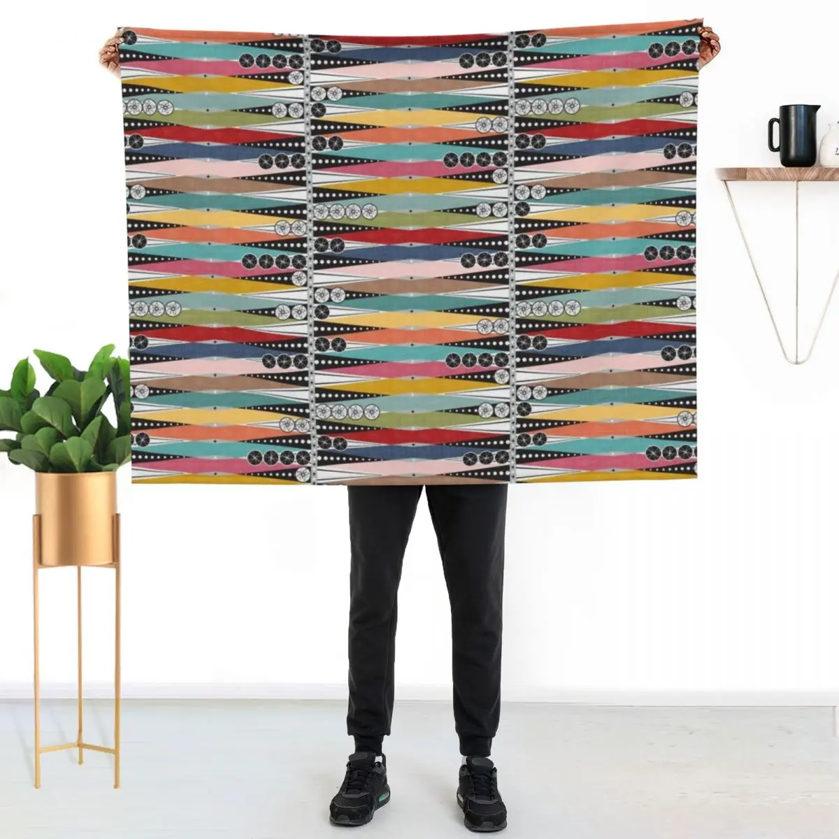 Mid Century Modern ~ Atomic Age Backgammon Throw Blanket Summer Bed Fashionable Bed for sofa Luxury Brand Blankets