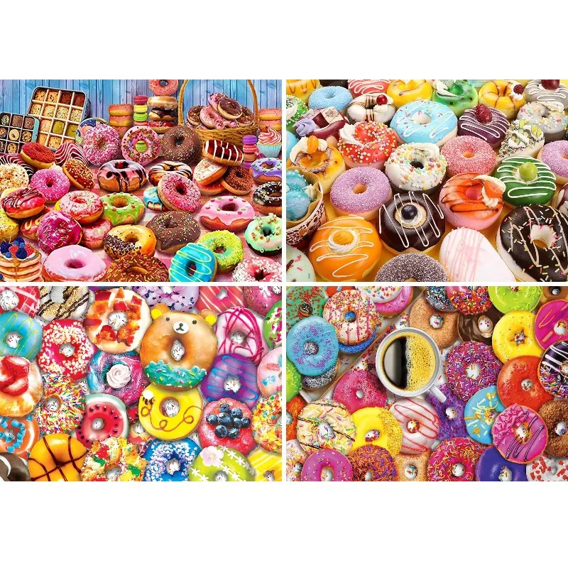 5D DIY Diamond Painting Doughnuts Donuts Dessert,Cross Stitch Set Mosaic Diamond Embroidery, Full Round Rhinestone ,Decoration