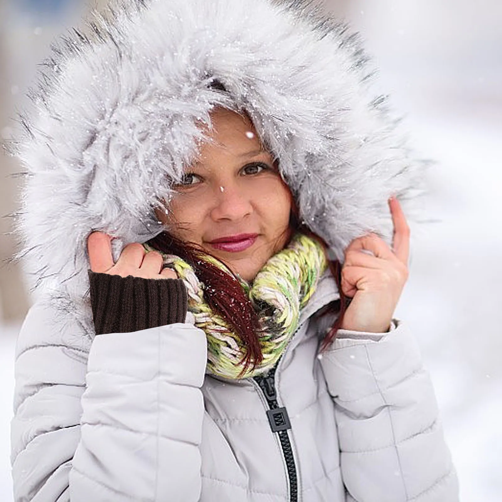 

1Pair Warm Keeping Forearm Sleeves Knitted Cotton Winter Cuff for Cycling Running Fishing Driving Outdoor Sports Gear Long