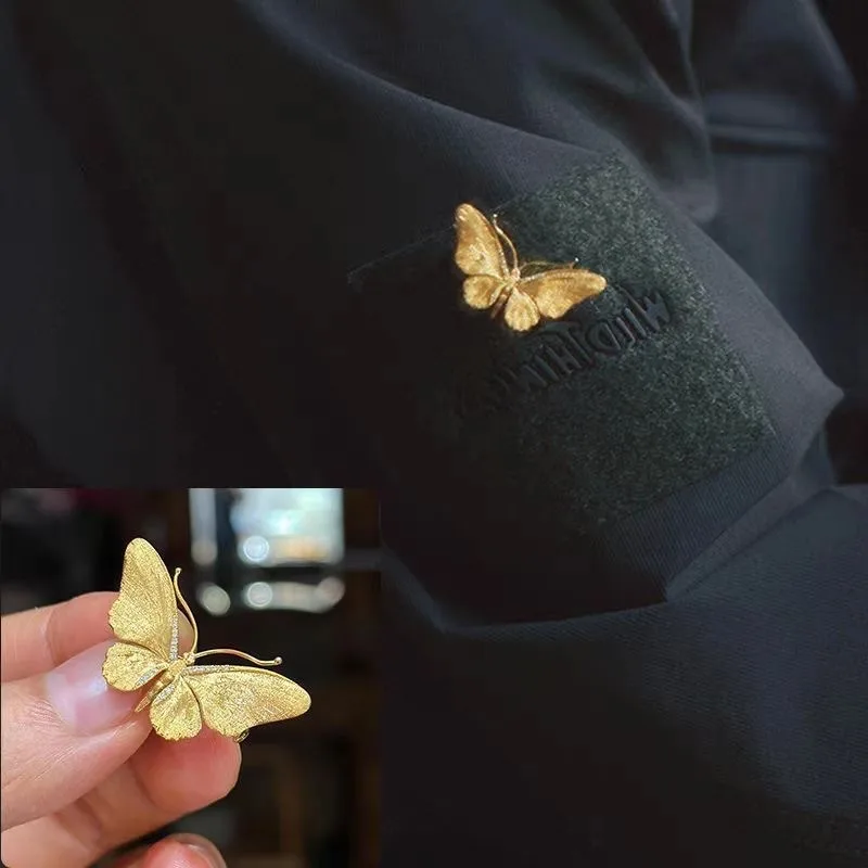 Fashionable Gold Color Butterfly Brooches Vivid Metal Little Butterfly Decorative Pins Woman's Clothing Jewelry