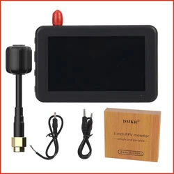 DMKR 5.8G 40CH 3Inch LCD Display 480*320 FPV Monitor Build-in Battery Auto Search For RC Multicopter FPV Drone