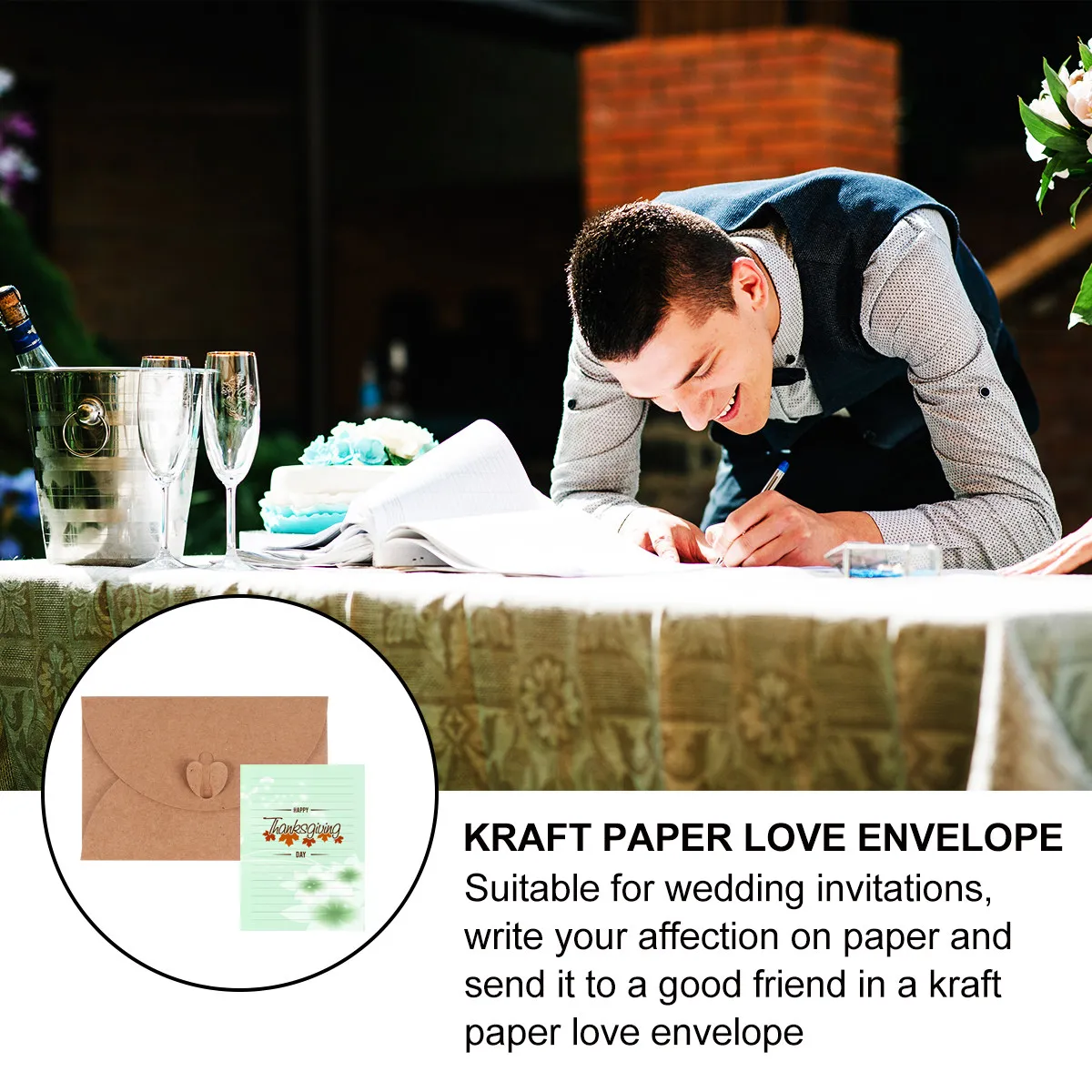 

20Pcs Brown Paper Envelopes Classic Retro Letter Envelopes for Invitations Thanksgiving Valentine's Day Blessing Cards Envelope