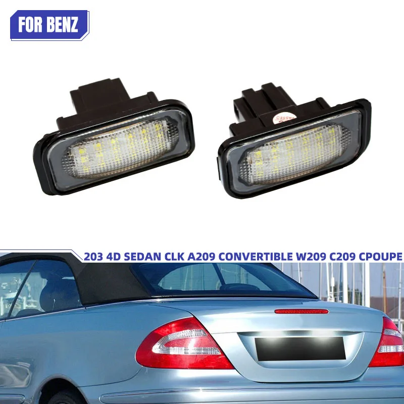 

For Mercedes-Benz W203 5D 4D Door Number lamp white 12V LED License Number Plate Light Lamp