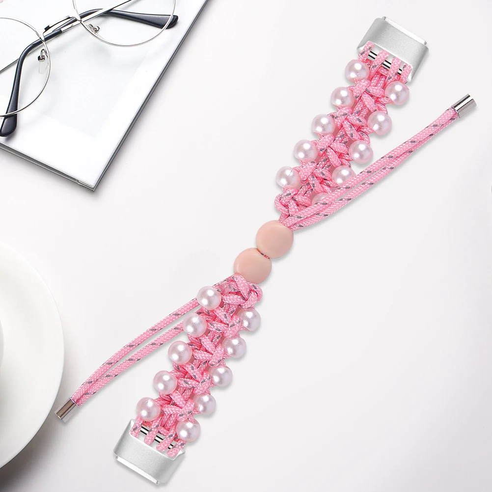 

Ремешок для часов из паракорда с жемчугом, регулируемый для сменного ремешка, удобный уникальный дизайн, аксессуар для умных часов