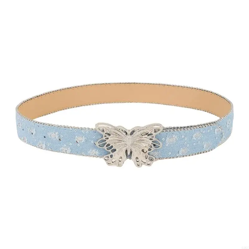 G5GC – ceinture taille, chaîne corps, boucle brillante cloutée pour femmes hommes