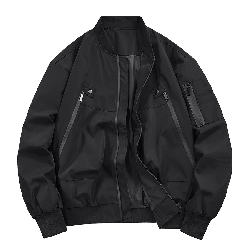 

Spring Autumn Windproof Waterproof Baseball Jacket Men Fashion Casual Outwear Male Moto Biker Coat Stand Collar Cargo Jackets