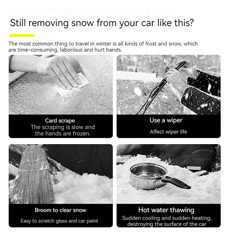 Car Ice Scraper Windshield Snow Removal Shovel Ice Breaker Snow Remover Cleaning Glass Brush TPU Winter Snow Brush Shovel Tool