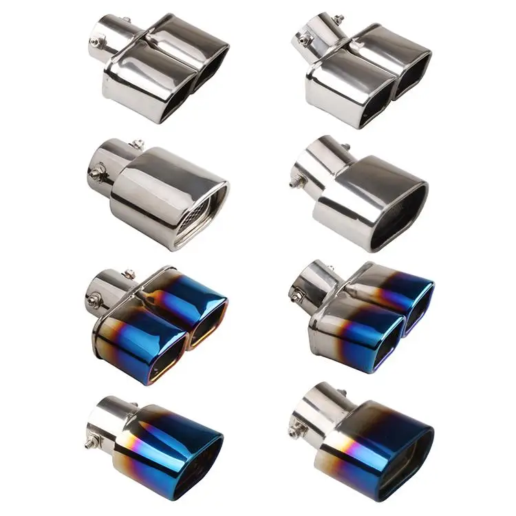 

Car Exhaust Tip Stainless Steel Exhaust Tail Throat Square Tail Pipe For 2.5-inch Intake Exhaust Systems