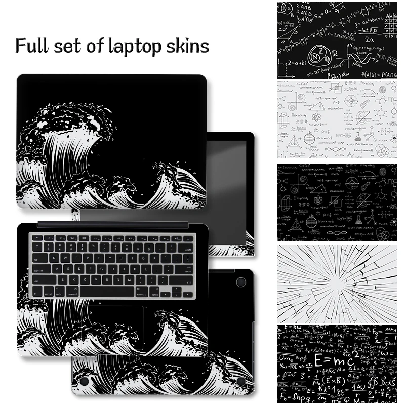 Universal Laptop Skins Stickers Black and white lines Decorate Decal 13