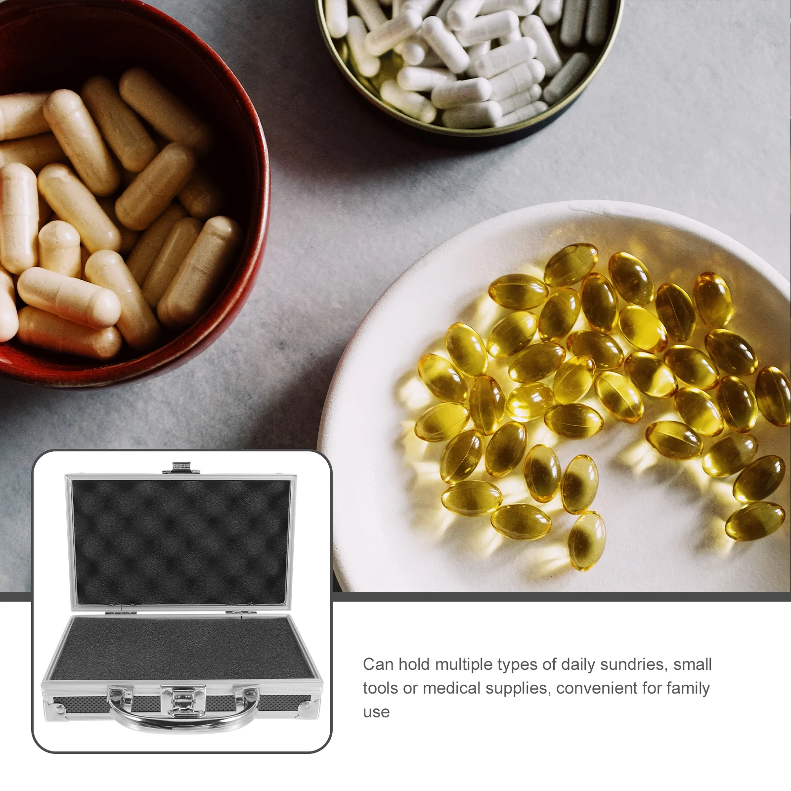 

Portable Medicine Cabinet Aluminum Alloy Large Capacity Tool Storage Box Travel Handheld Toolbox ganizer Cloth Storage