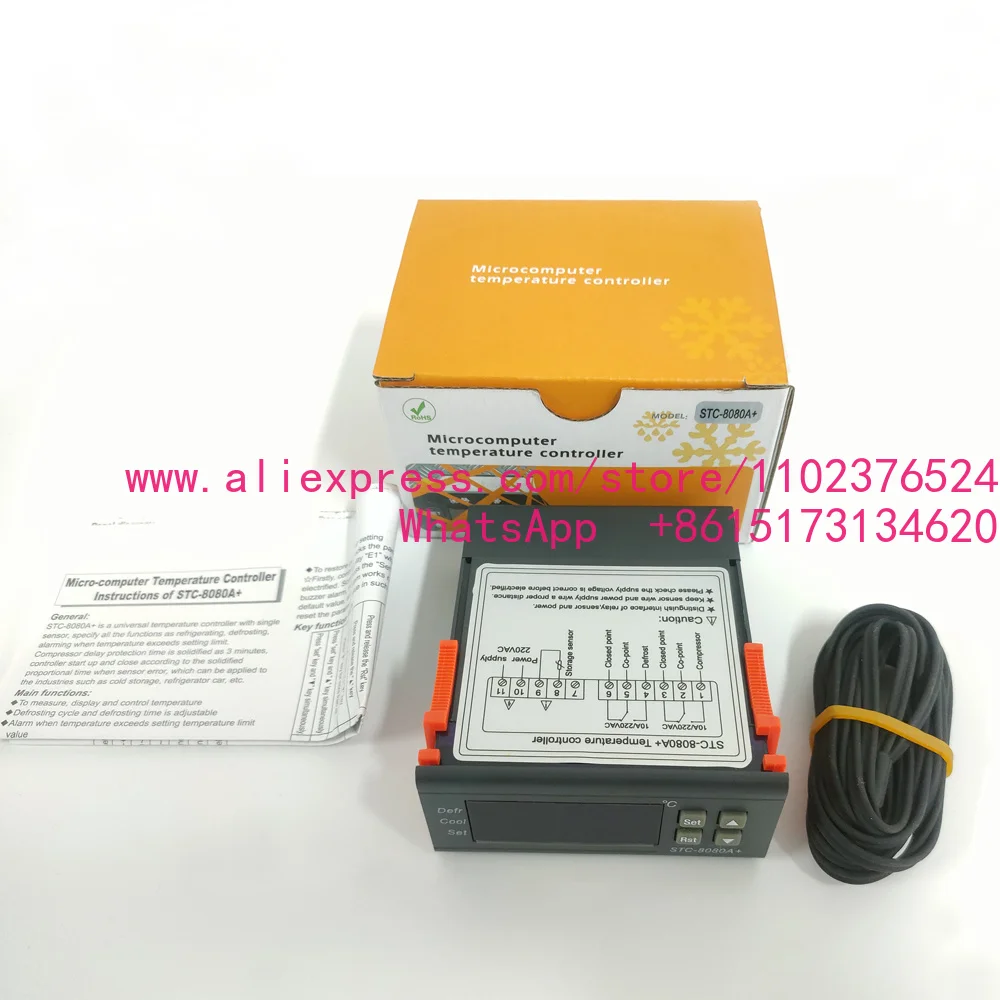 2pcs Single probe refrigeration automatic defrosting refrigerator thermostat STC-8080A + view 4