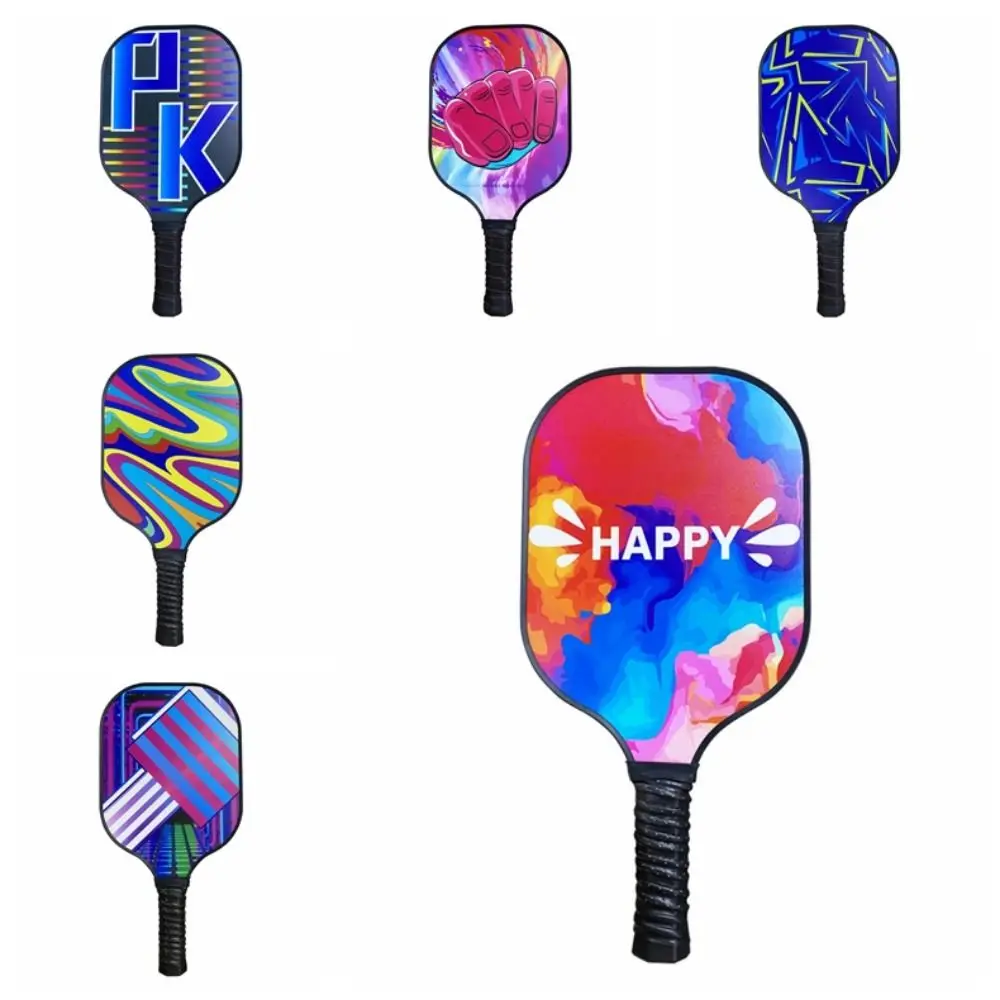 Fiberglass Surface Pickleball Paddle Set Multi-Pattern Portable Pickleball Balls Set Non-Slip Lightweight Pickleball Rackets