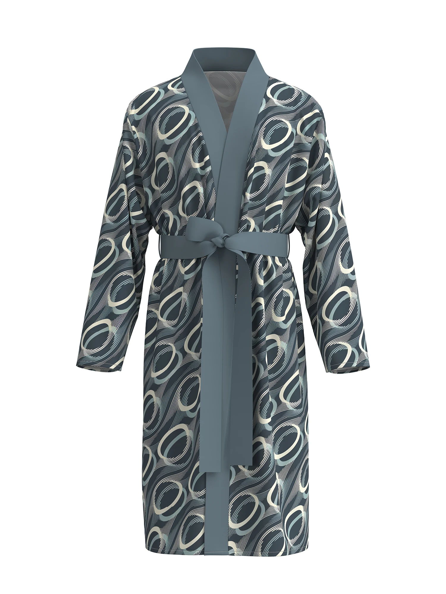 

2026 New Men's Home Pajamas 3D Digital Fully Printed Skull Casual Bathrobe Thin Quick-drying Home Belt Can Be Weared All Seasons